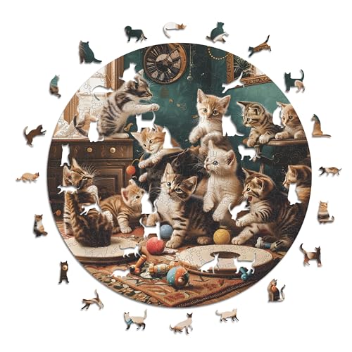 Iconic Puzzles - Playful Kittens, Fantasy Animals, 100% nachhaltiges Holzpuzzle, Geschenke für Kinder und Erwachsene, Größe M, 350 Teile Iconic Puzzles - Playful Kittens, Fantasy Animals, 100% nachhaltiges Holzpuzzle, Geschenke für Kinder und Erwachsene, Größe M, 350 Teile von Iconic Puzzles