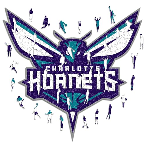 Iconic Puzzles - Charlotte Hornets, Logo, Holzpuzzle, offiziell lizenziert von der NBA, 100% nachhaltig, Größe L, 500 Teile von Iconic Puzzles