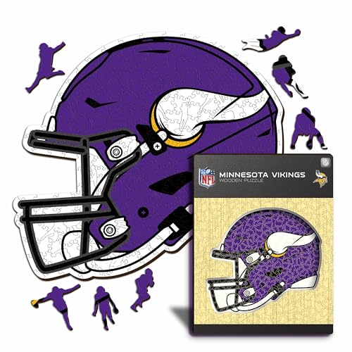 Iconic Puzzles - Helm Minnesota Vikings, offiziell Lizenziertes NFL Holzpuzzle, 100% nachhaltig, Geschenk für Erwachsene und Kinder, Größe L, 500 Stück von Iconic Puzzles