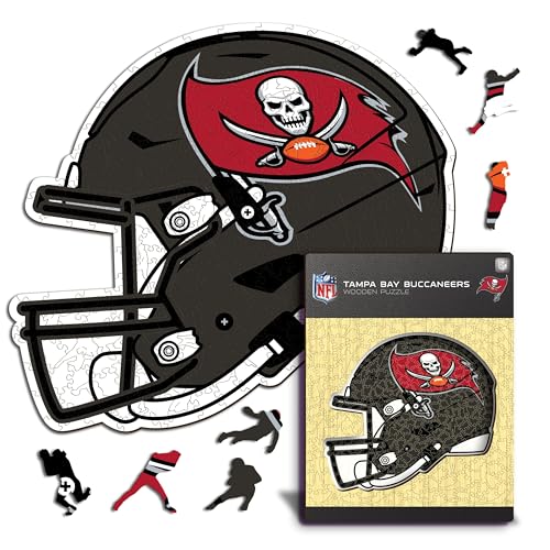 Iconic Puzzles - Helm Tampa Bay Buccaneers, offiziell Lizenziertes NFL Holzpuzzle, 100% nachhaltig, Geschenk für Erwachsene und Kinder, Größe S, 150 Stück von Iconic Puzzles