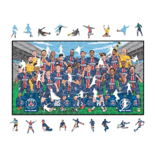 Iconic Puzzles - PSG Team Treble Winners 2024/25, offiziell Lizenziertes Holzpuzzle, 100% nachhaltig, Geschenk für Erwachsene und Kinder, Größe M, 270 Stück von Iconic Puzzles