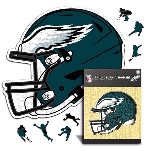 Iconic Puzzles - Philadelphia Eagles Helm, Holzpuzzle mit offizieller NFL Lizenzierung, 100% nachhaltig, Geschenk für Erwachsene und Kinder, Größe M, 270 Stück von Iconic Puzzles