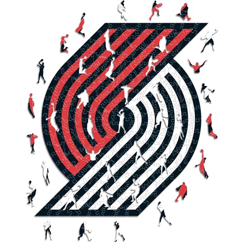 Iconic Puzzles - Portland Trail Blazers, Logo, Holzpuzzle, offiziell lizenziert von der NBA, 100% nachhaltig, Größe L, 500 Teile von Iconic Puzzles