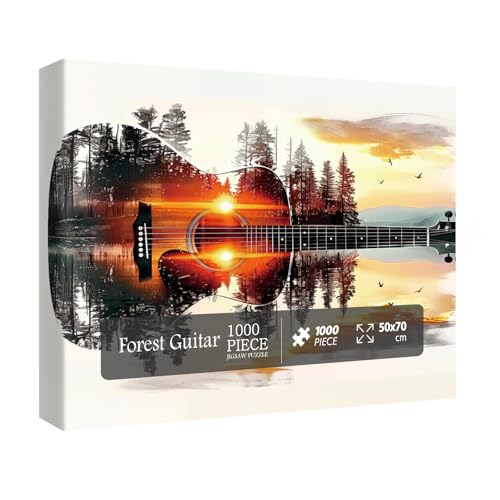 Bunte Gitarrenwald-Puzzles für Erwachsene, 1000 Teile, schöne Kunstlandschaft, See, Sonnenuntergang, Puzzle, hübsches malerisches Baumlandschaftspuzzle Bunte Gitarrenwald-Puzzles für Erwachsene, 1000 Teile, schöne Kunstlandschaft, See, Sonnenuntergang, Puzzle, hübsches malerisches Baumlandschaftspuzzle von IdeaBazar