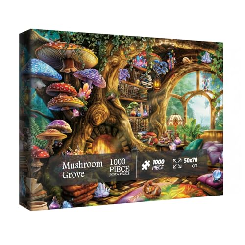 Bunte Pilz-Bücher-Puzzles für Erwachsene, 1000 Teile, Natur, schöne Blume, Tier, Pflanze, Baum, Puzzle, hübsche Landschaft, Waldhaus-Puzzle Bunte Pilz-Bücher-Puzzles für Erwachsene, 1000 Teile, Natur, schöne Blume, Tier, Pflanze, Baum, Puzzle, hübsche Landschaft, Waldhaus-Puzzle von IdeaBazar