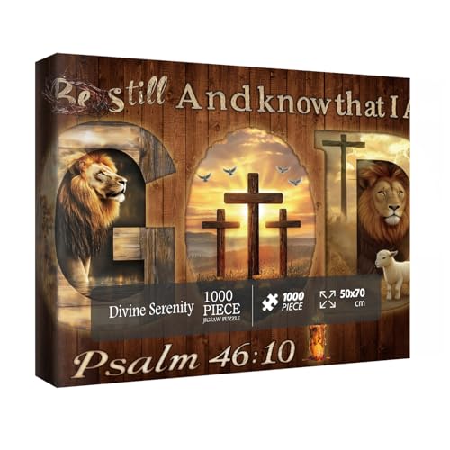 Christliches Löwenkreuz Religiöse Puzzles für Erwachsene 1000 Teile Schöne Vogel Tier Sonnenuntergang Schaf Kunst Puzzles, Inspirierende Landschaft Ostern Scenic Catholic Puzzle Christliches Löwenkreuz Religiöse Puzzles für Erwachsene 1000 Teile Schöne Vogel Tier Sonnenuntergang Schaf Kunst Puzzles, Inspirierende Landschaft Ostern Scenic Catholic Puzzle von IdeaBazar