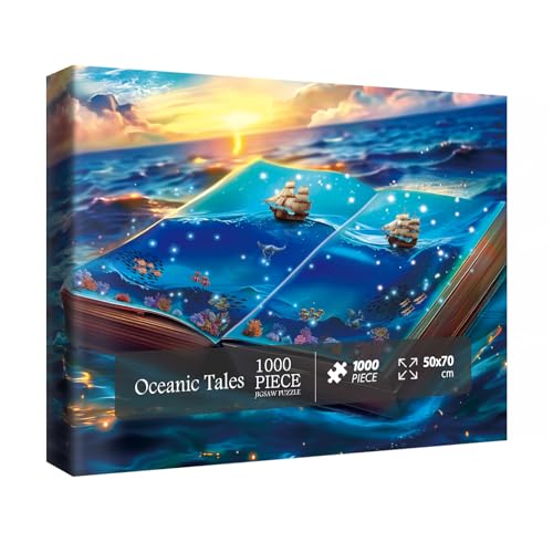 Farbenfrohes Buch, Ozean-Kunst-Puzzles für Erwachsene, 1000 Teile, Natur, schöne Pflanze, Fische, Sonnenuntergang, Landschaft, Segelboot, Puzzle, hübsches Wildtier-Puzzle Farbenfrohes Buch, Ozean-Kunst-Puzzles für Erwachsene, 1000 Teile, Natur, schöne Pflanze, Fische, Sonnenuntergang, Landschaft, Segelboot, Puzzle, hübsches Wildtier-Puzzle von IdeaBazar