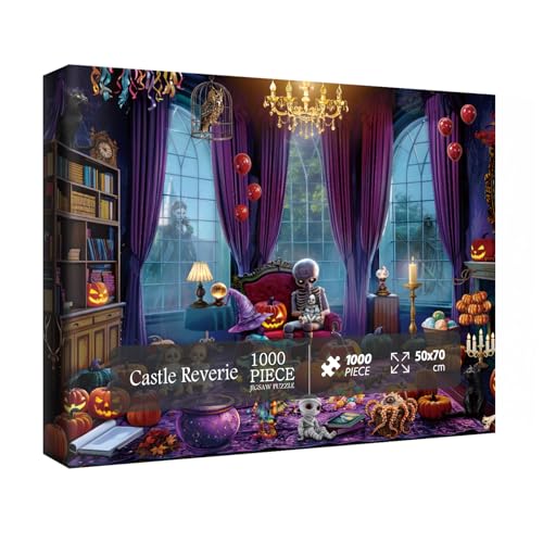 Halloween Haunted Mansion für Erwachsene 1000 Teile Horror Midnight Castle Haunted House Jigsaw Puzzles Schädel Skelett Geist Gruseliges Gruselpuzzle Halloween Haunted Mansion für Erwachsene 1000 Teile Horror Midnight Castle Haunted House Jigsaw Puzzles Schädel Skelett Geist Gruseliges Gruselpuzzle von IdeaBazar