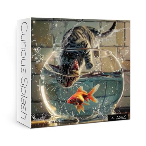 Lustige Katze Fisch Puzzles für Erwachsene 1000 Teile, Herausfordernde Kunst Niedliches Kätzchen Jigsaw Puzzles, Impossible Fantasy Animal Puzzle Lustige Katze Fisch Puzzles für Erwachsene 1000 Teile, Herausfordernde Kunst Niedliches Kätzchen Jigsaw Puzzles, Impossible Fantasy Animal Puzzle von IdeaBazar