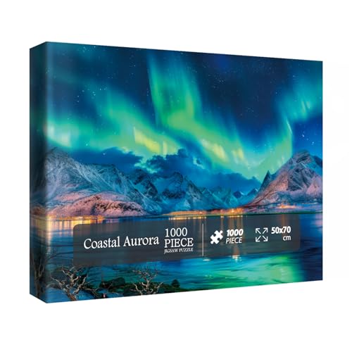 Northern Lights Aurora Puzzles für Erwachsene, 1000 Teile, bunte Landschaft, See, Kunst, Puzzle, hübsches malerisches Bergfantasie-Puzzle Northern Lights Aurora Puzzles für Erwachsene, 1000 Teile, bunte Landschaft, See, Kunst, Puzzle, hübsches malerisches Bergfantasie-Puzzle von IdeaBazar