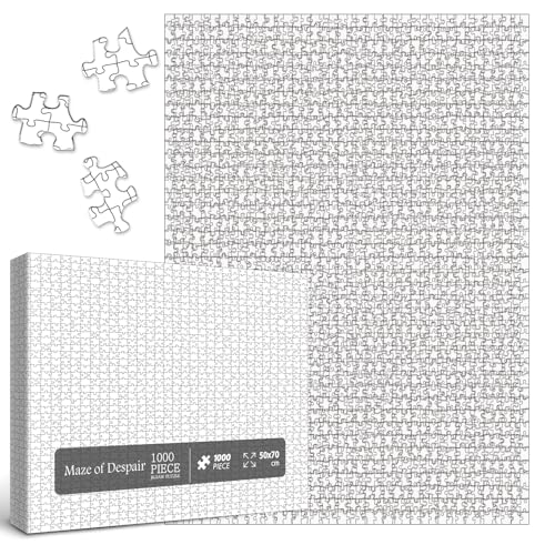 Schwierige Puzzles für Erwachsene 1000 Teile, Unmögliche Verrückte Puzzles, Weiß Blank Herausfordernde Puzzles für Erwachsene Hart von IdeaBazar