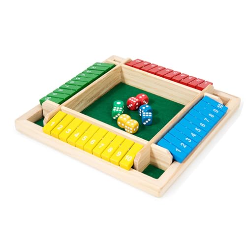 Shut The Box, Farbenfrohes Shut The Box 4 Spieler Wooden Board Games, Würfelspiel Holz Spiel Brettspiele Ab 4 Jahre, Brettspiele Familie Mathematik Lernen Lernspiele Brettspiele Kinder Shut The Box, Farbenfrohes Shut The Box 4 Spieler Wooden Board Games, Würfelspiel Holz Spiel Brettspiele Ab 4 Jahre, Brettspiele Familie Mathematik Lernen Lernspiele Brettspiele Kinder von Ideal Swan