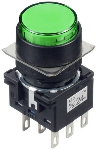 Idec LB1L-A1T64G LB1L-A1T64G Leuchtdrucktaster 250 V, 125 V, 30V 5A 2 x Aus/(Ein) rastend Grün (Ø) von Idec