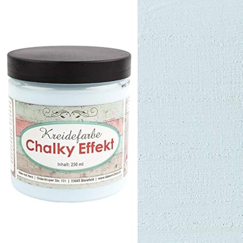 Ideen mit Herz Chalky Effekt Kreidefarbe, 250ml | hochdeckend | ultramatt | auf Wasser-Basis | Kreide-Farbe für Shabby-Chic & Vintage-Effekt (himmelblau) von Ideen mit Herz