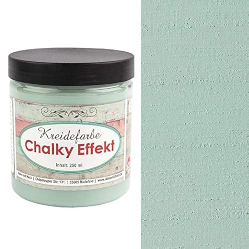 Ideen mit Herz Chalky Effekt Kreidefarbe, 250ml | hochdeckend | ultramatt | auf Wasser-Basis | Kreide-Farbe für Shabby-Chic & Vintage-Effekt (pastellgrün) von Ideen mit Herz