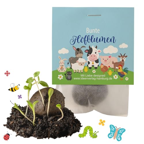 10x „Bauernhof“ Samenbomben – Mitgebsel Kindergeburtstag & Geschenk Kinder – Blumensamen Saatbomben mit Tieren – Saatkugeln Natur lernen – nachhaltige Kinder Mitbringsel & Give-aways von Ideenverlag HAMBURG