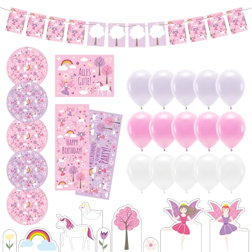 "Einhorn / Märchen" Dekobox Kindergeburtstag Luftballons Kindergeburtstag Girlande Kindergeburtstag Einhorn Luftballons Einhorn Girlande Einhorn Poster Einhorn Mottobox Einhorn Partybox Einhorn von Ideenverlag HAMBURG