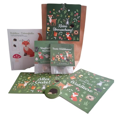 "Waldtiere" Geschenkset inkl. DIY-Überraschungstüte als Geschenk für Kinder – Perfekt für Kindergeburtstag, Gabentisch oder als kleine Überraschung – Mit Glücksstein, Mitmachbuch, Samenbombe & mehr "Waldtiere" Geschenkset inkl. DIY-Überraschungstüte als Geschenk für Kinder – Perfekt für Kindergeburtstag, Gabentisch oder als kleine Überraschung – Mit Glücksstein, Mitmachbuch, Samenbombe & mehr von Ideenverlag HAMBURG