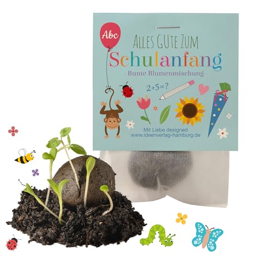 10x "Einschulung" Samenbomben als Geschenk zur Einschulung / Schulanfang Schultüte Seedbombs Samenkugeln Aufmerksamkeit Mitgebseltüten Geschenktüten Grundschule Give-aways Saatkugeln Kleinigkeit von Ideenverlag HAMBURG