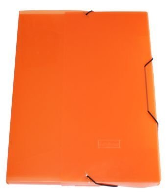 Heftbox/DIN A4 / aus PP/mit Gummizugverschluß/Farbe: transluzent orange von Idena