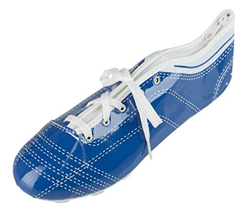 Idena 20083 - Schlamperetui in Schuhform mit Reißverschluss und Schnürsenkel, blau - weiß, ca. 23 x 7,5 x 8 cm, Schreibtisch-Organizer für Schreibwaren, Zeichen- und Büromaterialien von Idena