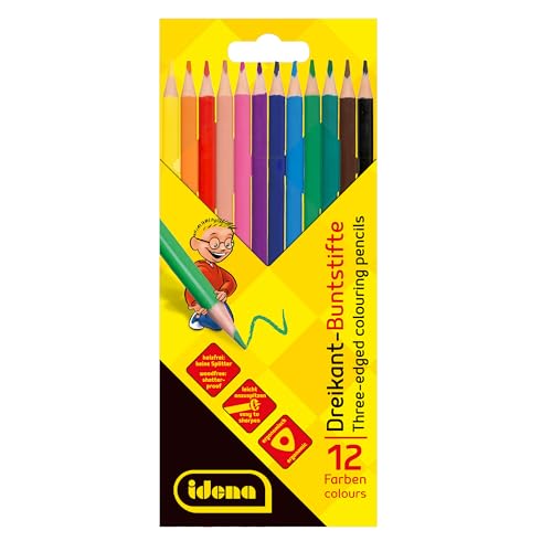Idena 20133 - Buntstifte in 12 Farben, holzfreie Farbstifte in ergonomischer Dreiecksform, verpackt im Kartonetui Idena 20133 - Buntstifte in 12 Farben, holzfreie Farbstifte in ergonomischer Dreiecksform, verpackt im Kartonetui von Idena