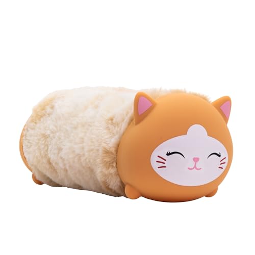 Idena 20214 - Schlamperetui Fluffy Katze mit Reißverschluss, ca. 22 x 8 x 8 cm großes Federmäppchen in Beige von Idena