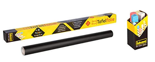 Idena 260025 - Tafelfolie selbstklebend, inklusive 4 Kreiden, ca. 45 x 200 cm groß, Oberfläche in Schwarz, für kreative Kunstwerke Idena 260025 - Tafelfolie selbstklebend, inklusive 4 Kreiden, ca. 45 x 200 cm groß, Oberfläche in Schwarz, für kreative Kunstwerke von Idena