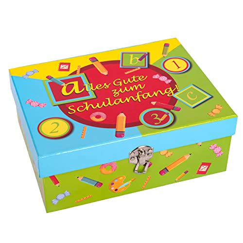 Idena 30262 - Geschenkbox Schulanfang, ABC, Mitbringsel, 1. Schultag, Einschulung, Geschenkschachtel, Mittel von Idena