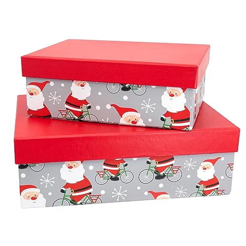 Idena 30349 - Geschenkboxen Weihnachtsmann auf Fahrrad, 2 Stück, Geschenkschachteln, Geschenkverpackung Weihnachten Idena 30349 - Geschenkboxen Weihnachtsmann auf Fahrrad, 2 Stück, Geschenkschachteln, Geschenkverpackung Weihnachten von Idena
