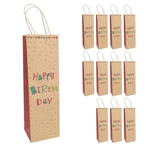 Idena 30397-12 - Flaschentaschen Happy Birthday, 12 Stück, Geschenktüten in der Größe 12 x 10 x 39 cm, Papiertüten zum Geburtstag Idena 30397-12 - Flaschentaschen Happy Birthday, 12 Stück, Geschenktüten in der Größe 12 x 10 x 39 cm, Papiertüten zum Geburtstag von Idena