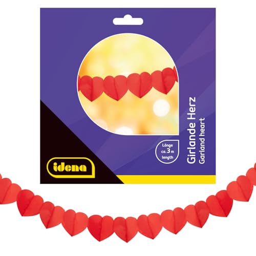 Idena 30426 - Herz Girlande, ca. 3 m lang, Papiergirlanden mit roten Herzen, Deko zum Valentinstag Idena 30426 - Herz Girlande, ca. 3 m lang, Papiergirlanden mit roten Herzen, Deko zum Valentinstag von Idena