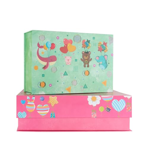 Idena 30477 - Geschenkbox mit magnetischem Klappdeckel, 2 Stück in verschiedenen Größen, Geschenkschachteln für Kinder in Pink und Mint Idena 30477 - Geschenkbox mit magnetischem Klappdeckel, 2 Stück in verschiedenen Größen, Geschenkschachteln für Kinder in Pink und Mint von Idena