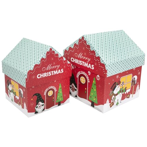 Idena 30483 - Geschenkbox mit Deckel, 2 Stück in verschiedenen Größen, Weihnachtliches Häuschen als Box Idena 30483 - Geschenkbox mit Deckel, 2 Stück in verschiedenen Größen, Weihnachtliches Häuschen als Box von Idena