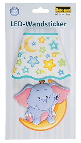 Idena 31257 - LED Wandsticker Lampe Elefant, mit Lichtsensor, ca. 21 x 13 cm, ideal als Nachtlicht für das Kinderzimmer Idena 31257 - LED Wandsticker Lampe Elefant, mit Lichtsensor, ca. 21 x 13 cm, ideal als Nachtlicht für das Kinderzimmer von Idena