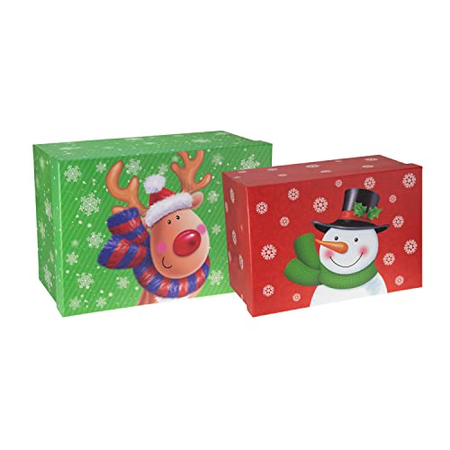 Idena 31482 - Geschenkboxen Set Weihnachten, 2 Stück, Motive Schneemann und Rentier, Weihnachten, Geschenkverpackung Idena 31482 - Geschenkboxen Set Weihnachten, 2 Stück, Motive Schneemann und Rentier, Weihnachten, Geschenkverpackung von Idena