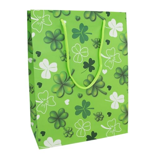 Idena 31846 - Lacktasche Glücksklee, Größe 16 x 12 x 6 cm, Kleeblätter, Geschenktasche, Geschenk, Verpackung von Idena