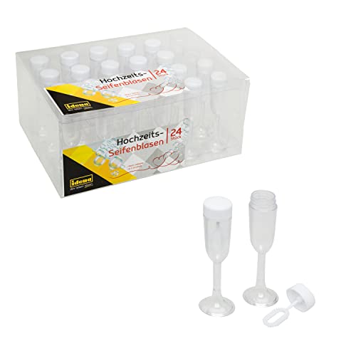 Idena 39143 - Seifenblasen-Set Sektgläser, 24 Stück, je 5 ml, 9 cm, Hochzeit, Brautpaar, Fotoshooting, Spalierstehen, Valentinstag Idena 39143 - Seifenblasen-Set Sektgläser, 24 Stück, je 5 ml, 9 cm, Hochzeit, Brautpaar, Fotoshooting, Spalierstehen, Valentinstag von Idena