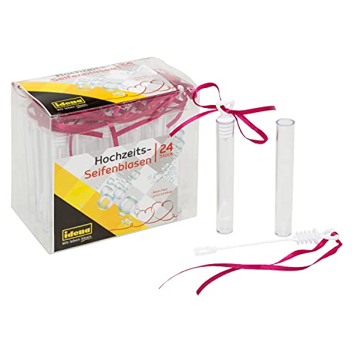 Idena 39145 - Seifenblasen-Set mit Herzdeckel, 24 Stück, je 4,5 ml, 10 cm, Hochzeit, Brautpaar, Fotoshooting, Spalierstehen, Valentinstag Idena 39145 - Seifenblasen-Set mit Herzdeckel, 24 Stück, je 4,5 ml, 10 cm, Hochzeit, Brautpaar, Fotoshooting, Spalierstehen, Valentinstag von Idena