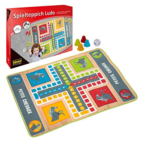 Idena 40126 - Spielteppich Ludo ca. 130 x 93 cm mit 16 Spielfiguren und einem Würfel, Gesellschaftsspiel für drinnen und draußen geeignet Idena 40126 - Spielteppich Ludo ca. 130 x 93 cm mit 16 Spielfiguren und einem Würfel, Gesellschaftsspiel für drinnen und draußen geeignet von Idena