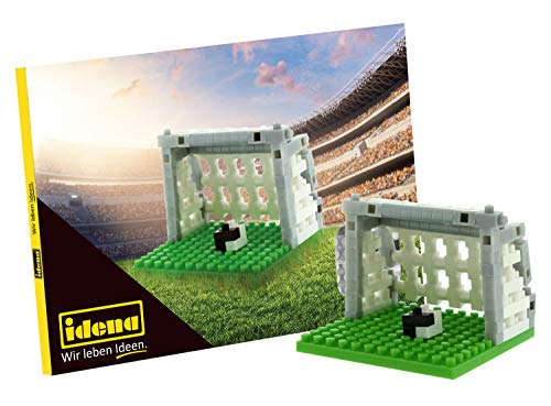 Idena 40147 - Postkarte Fußball mit einem 3D Modellbauset mit 142 Original Brixies Minibausteinen, Schwierigkeitsgrad 1, Grußkarte oder Mitbringsel für Kinder und Erwachsene von Idena