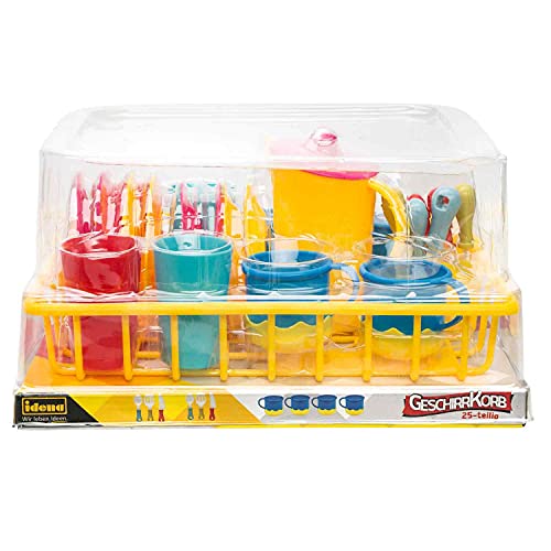Idena 40185 - Haushalts-Spielzeug Geschirr-Korb 25 teilig, Zubehör für Spiel-Küche mit Tellern, Tassen, Gläsern, Besteck und Kanne, für Kinder, zum Spielen und Erlernen von praktischen Fertigkeiten Idena 40185 - Haushalts-Spielzeug Geschirr-Korb 25 teilig, Zubehör für Spiel-Küche mit Tellern, Tassen, Gläsern, Besteck und Kanne, für Kinder, zum Spielen und Erlernen von praktischen Fertigkeiten von Idena
