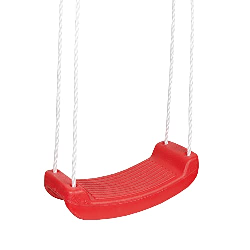 Idena 40195 - Brettschaukel aus Kunststoff in rot, für Kinder ab 3 Jahren, mit verstellbaren Halteseilen und Stahlringen, Tragkraft bis 50 kg, für unbeschwerten Schaukelspaß von Idena