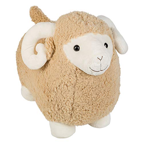 Idena 40209 - Plüschtier XXL Schaf in beige und weiß, mit kuscheligem Fell, für Kinder ab 3 Jahren, ca. 55 cm von Idena