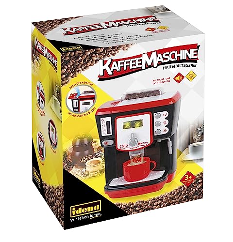 Idena 40234 - Spielzeug Kaffeemaschine mit Sound- und Lichteffekten, Kinder Küchengerät mit verschiedenen Funktionen von Idena