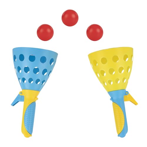 Idena 40251 - Fangballspiel XXL mit 2 Fangbechern, inkl. 3 Bällen, Ballspiel für Garten, Park und Strand, Gelb/Blau Idena 40251 - Fangballspiel XXL mit 2 Fangbechern, inkl. 3 Bällen, Ballspiel für Garten, Park und Strand, Gelb/Blau von Idena