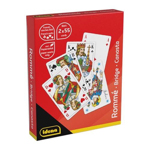 Idena 40384 - Spielkarten für Rommé, Canasta und Bridge, 2 x 55 Karten mit französischem Blatt, Kartenspiel für 2-6 Spieler ab einem Alter von 6 Jahren, Kartenformat ca. 5,9 x 9,1 cm Idena 40384 - Spielkarten für Rommé, Canasta und Bridge, 2 x 55 Karten mit französischem Blatt, Kartenspiel für 2-6 Spieler ab einem Alter von 6 Jahren, Kartenformat ca. 5,9 x 9,1 cm von Idena