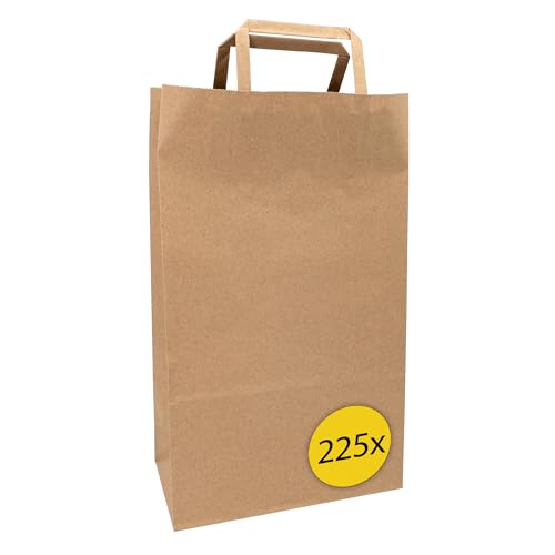 Idena 50063-225 - Papiertüten mit Henkel, 225 Stück, 25 x 11 x 32 cm, Geschenktüten aus Kraftpapier von Idena