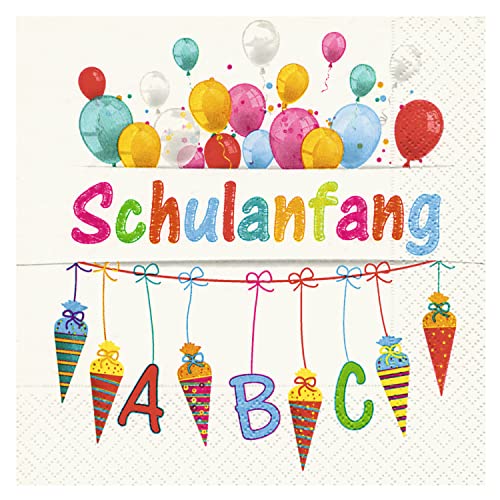 Idena 50066 - Servietten Schulanfang, 20 Stück, 3-lagig, 33 x 33 cm, Deko Einschulung Idena 50066 - Servietten Schulanfang, 20 Stück, 3-lagig, 33 x 33 cm, Deko Einschulung von Idena