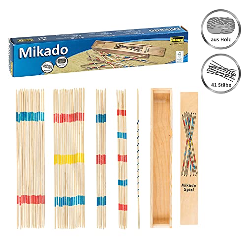 Idena 6060012 - Strategiespiel Mikado mit praktischer Holzbox, Bambus-Material, 41 Stäbe, ca. 25 cm lang, beliebter Spieleklassiker für Garten, Wohnung und auf Reisen Idena 6060012 - Strategiespiel Mikado mit praktischer Holzbox, Bambus-Material, 41 Stäbe, ca. 25 cm lang, beliebter Spieleklassiker für Garten, Wohnung und auf Reisen von Idena